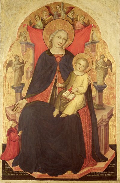 Madonna und Kind auf dem Thron mit dem Stifter Vulciano Belgarzone di Zara, ca. 1394 von Nicolò di Pietro